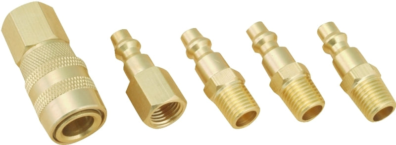 Simple Spaces DZA019 Hose Coupler Set, 1/4 in, MNPT, Brass, Brass