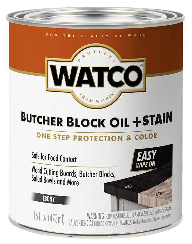 Watco 359023 Oil and Stain, Ebony, Liquid, 16 oz, Can