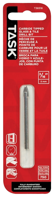 T38316 3/16IN DRILL BITS-GLASS