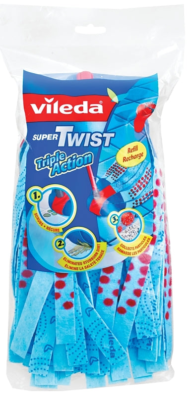 Vileda Super Twist XL 152999 Mop Refill, Microfiber Cloth, Blue/Red