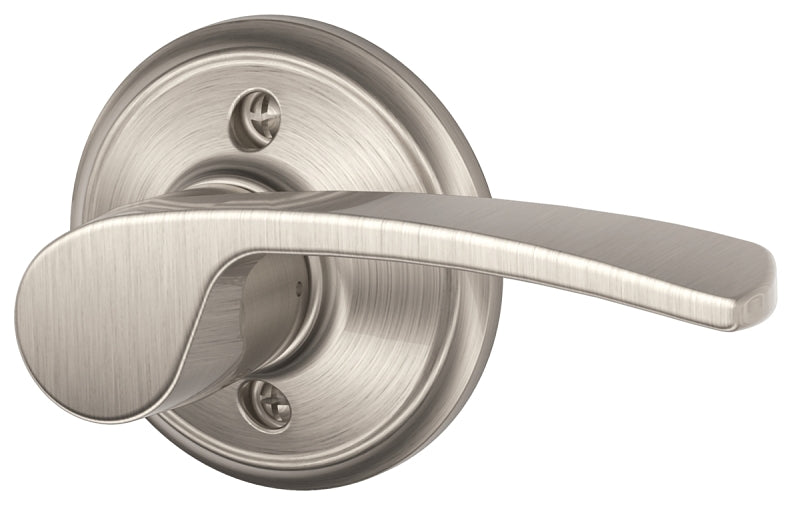 Schlage F Series FA170MER619RH Right Hand Dummy Lever, Mechanical Lock, Satin Nickel, Metal, Residential, Right Hand
