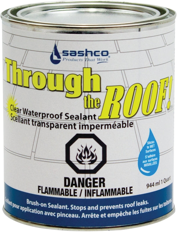 Sashco 14013 Roof Sealant, Clear, Liquid, 1 qt