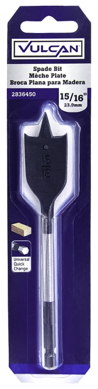 Vulcan Spade Drill Bit, 15/16 in Dia, Hex Shank