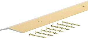 M-D 79079 Carpet Trim, 36 in L, 1.38 in W, Fluted Surface, Aluminum, Satin Brass