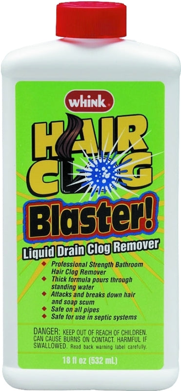 Whink 06216 Hair Clog Blaster, Liquid, Clear, Bleach, 18 oz Bottle