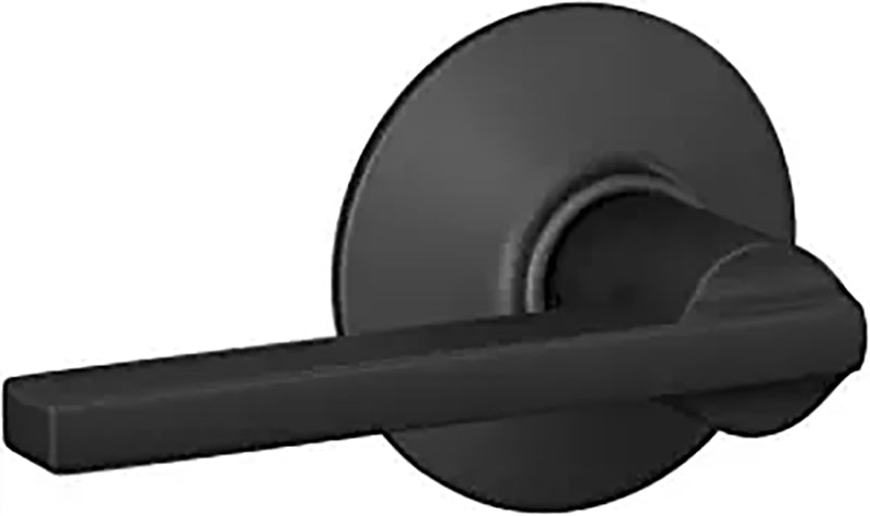 Schlage F Series F10 V LAT 622 COL Passage Lever, Mechanical Lock, Matte Black, Metal, Residential, 2 Grade