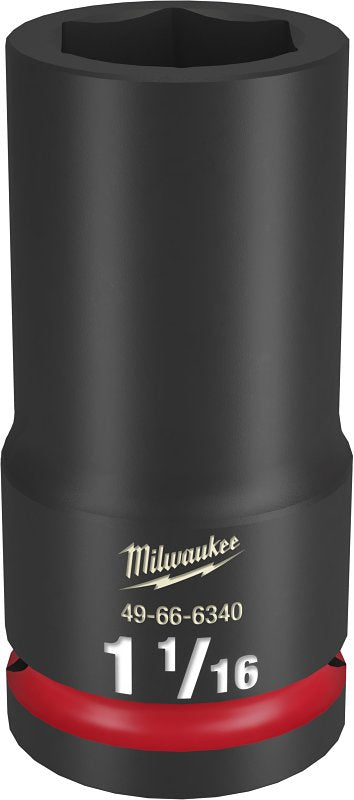 Milwaukee SHOCKWAVE Impact Duty Series 49-66-6343 Deep Impact Socket, 1-1/4 in Socket, 3/4 in Drive, Square Drive