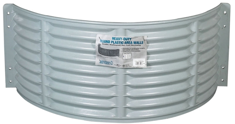 Amerimax 75204 Area Wall, 16 in L, 37 in W, 12 in H, Plastic