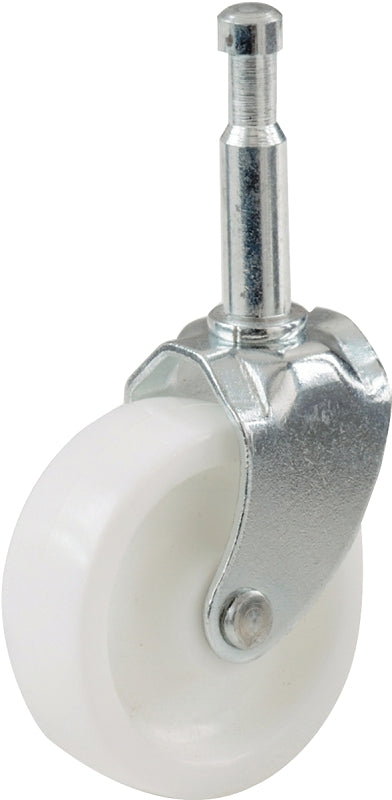 Shepherd Hardware 9040 Swivel Caster, 2 in Dia Wheel, Plastic Wheel, White, 60 lb
