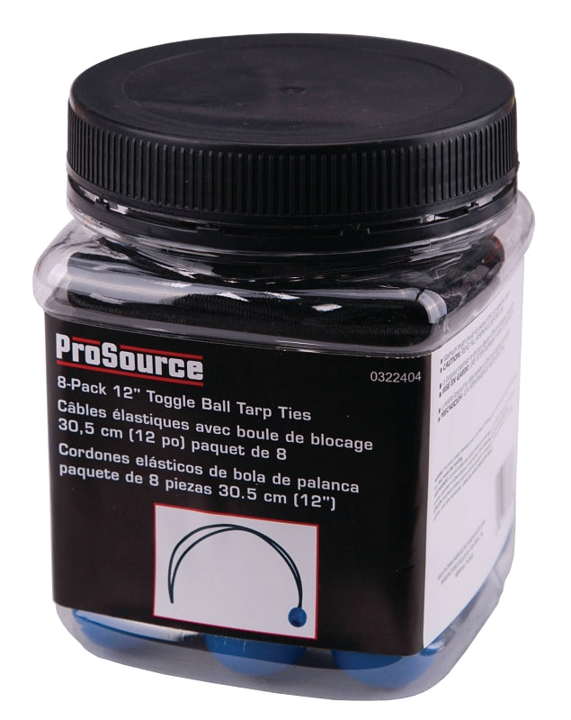 ProSource Canopy Tarp Tie, Heavy-Duty, Plastic/Rubber, Black/Blue