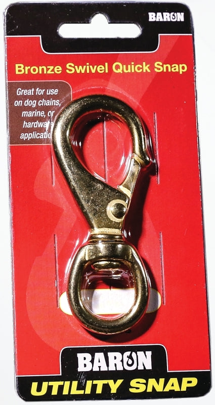 BARON C-251B-1 Quick Snap, 60 lb Working Load, Solid Bronze, Polished