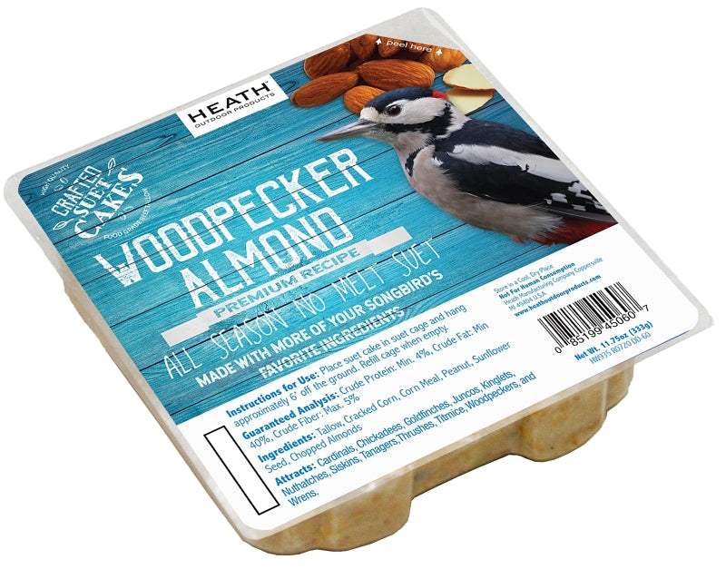 Heath DDC1-12 Wild Bird Seed, Crafted Suet, Cake, 11.75 oz, Pack, 12/PK