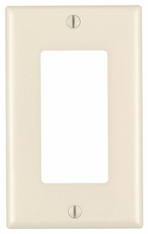 Leviton 80401-T Wallplate, 4-1/2 in L, 2-3/4 in W, 1-Gang, Thermoset Plastic, Light Almond, Smooth