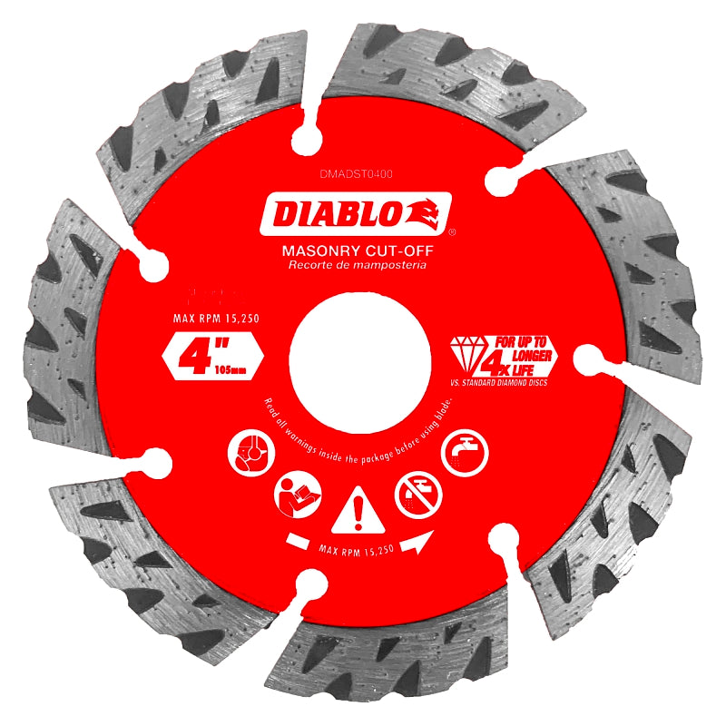 Diablo DMADST0400 Saw Blade, 4 in Dia, Segmented Rim, 1/PK