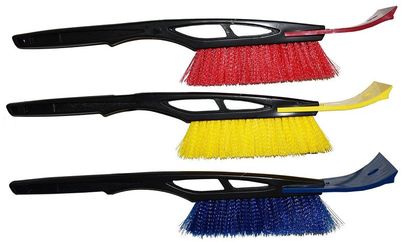 Rugg SC5022 Snowbrush/Scraper, Plastic/Polyester Blade, Poly Handle, Black/Blue/Red/Yellow, 21 in OAL