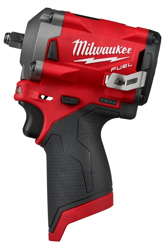 Milwaukee M12 FUEL 2554-20 Stubby Impact Wrench, Tool Only, 12 V, 3/8 in Drive, 0 to 3200 ipm