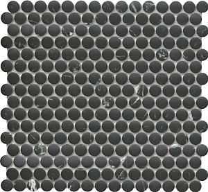 Emser Tile Elegan Series W95ELEGNE1112MOPM Porcelain Mosaic Tile, 12 in L Tile, 11 in W Tile, Pressed Edge, Nero