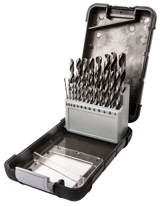 Vulcan Drill Bit Set, 21-Piece, High-Speed Steel, Black Oxide/Polished