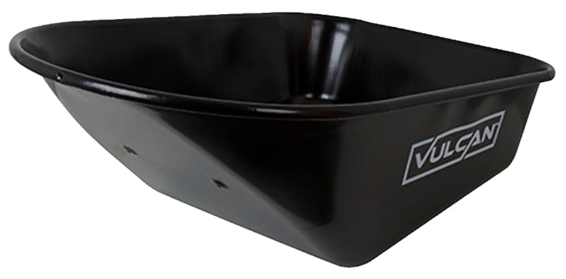 Vulcan Wheelbarrow Tray, 6 cu-ft Volume, Steel, Black
