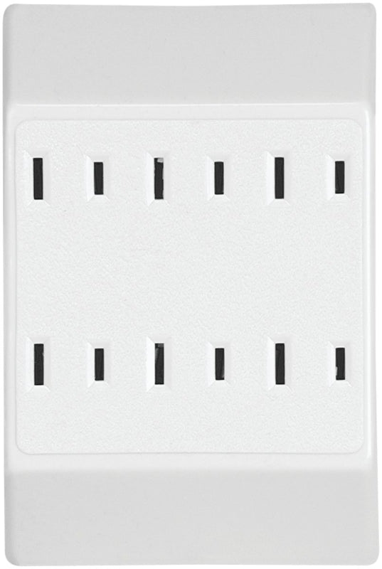 Eaton Wiring Devices C1746W Outlet Adapter, 2 -Pole, 15 A, 125 V, 6 -Outlet, NEMA: NEMA 1-15R, White