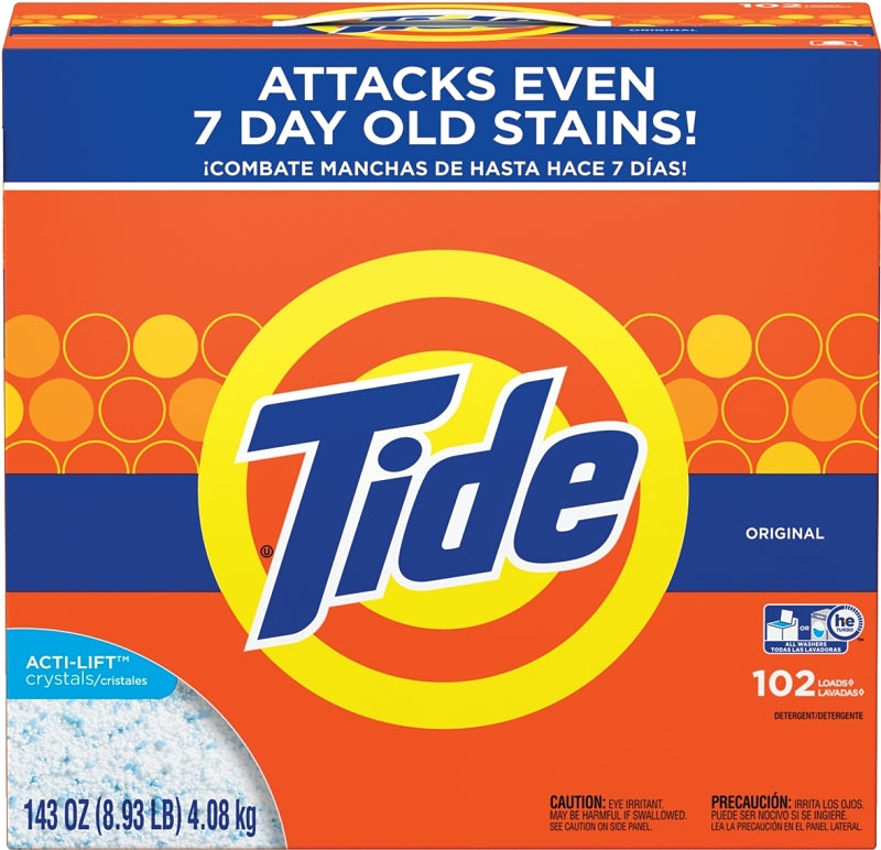 Tide 85006 Laundry Detergent, 8 lb Box, Powder, Original, White