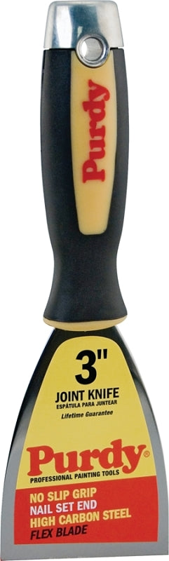 Purdy 144900030 Premium Joint Knife with Hammerhead, 3 in L Blade, HCS Blade, Angled, Flexible Blade, Rubber Handle