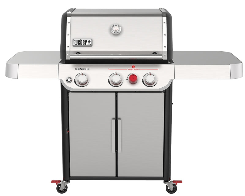 Weber GENESIS S-325s Series 35300001 Gas Grill, 39,000 Btu, Liquid Propane, 3-Burner, Enclosed Cabinet Storage