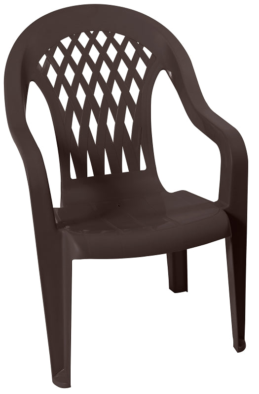 Gracious Living 11215-32 High-Back Chair, Resin, Earth