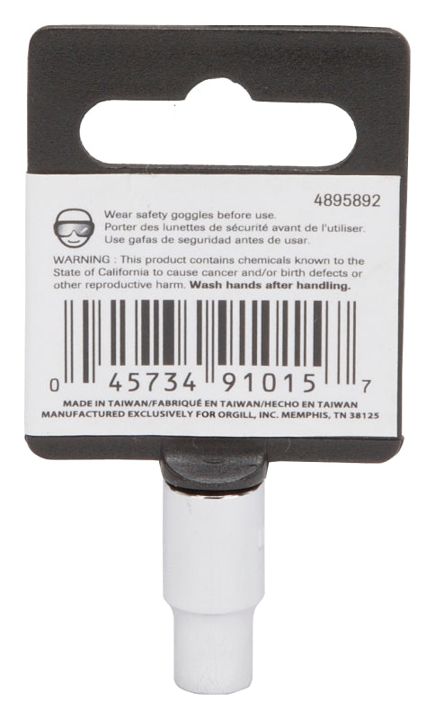 Vulcan MT6488936 Drive Socket, 6 mm Socket, 1/4 in Drive, 6-Point, Chrome Vanadium Steel, Chrome