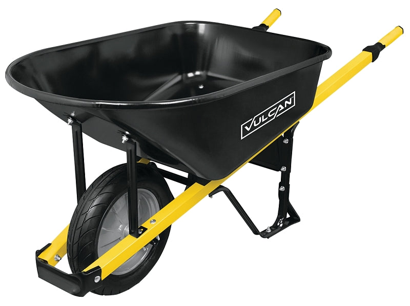 Vulcan Contractor Wheelbarrow Kit, 6 cu-ft Volume, Steel, 1 -Wheel, Flat Free Wheel, 16 in Wheel