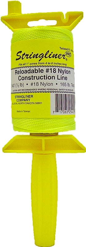 Stringliner 25412 Line Reel, 540 ft L Line, Fluorescent Yellow Line