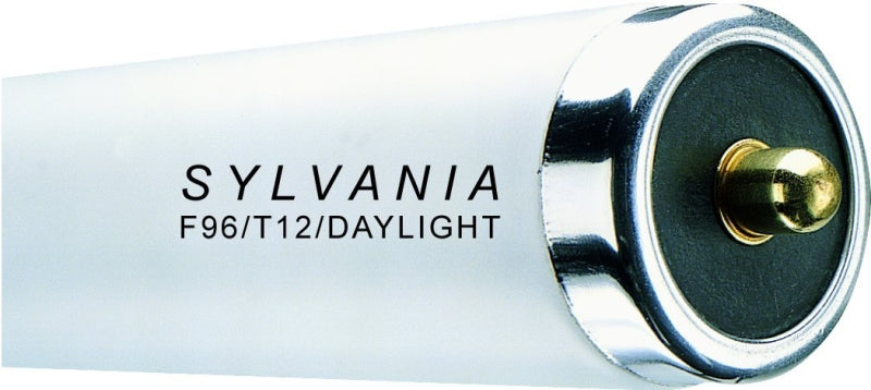 Sylvania 29500 Fluorescent Bulb, 75 W, T12 Lamp, Single Pin Lamp Base, 3837 Lumens, 6500 K Color Temp, Daylight Light