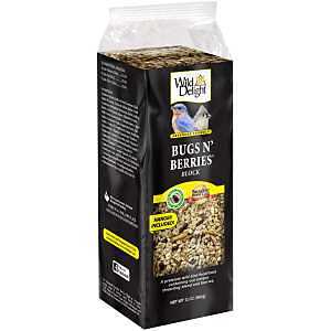 Wild Delight Bugs N' Berries 388310 Wild Bird Food, 12 oz Block