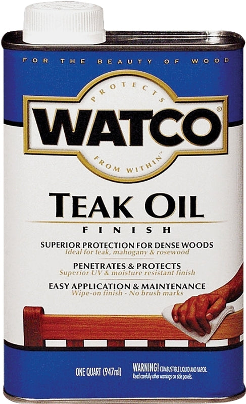 Watco 242226H Teak Oil Finish, Clear, Liquid, 1 qt, Can