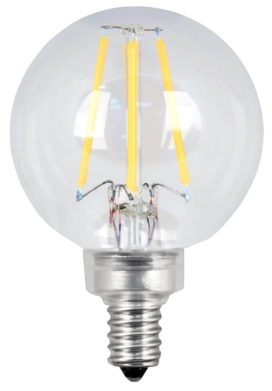 Feit Electric BPG1640/827/LED/2 LED Lamp, 4.5 W, Candelabra E12 Lamp Base, G16-1/2 Lamp, Soft White Light