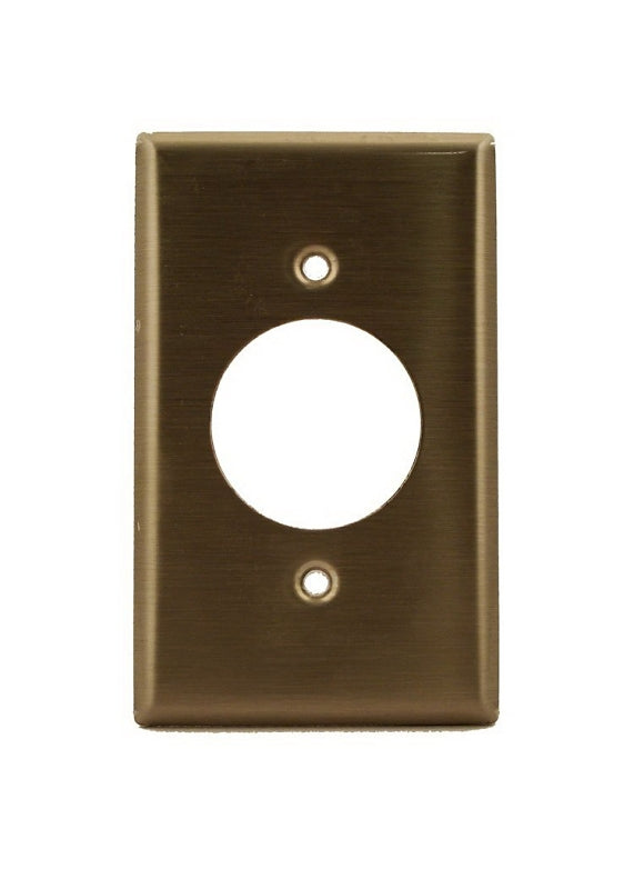 Leviton 84020-40 Single Receptacle Wallplate, 4-1/2 in L, 2-3/4 in W, 1 -Gang, 302 Stainless Steel, Smooth