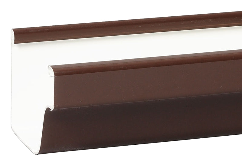 Amerimax M1573 Roofing Gutter, 10 ft L, 5 in W, Vinyl, Brown