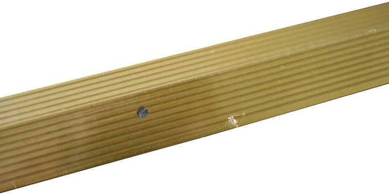 M-D 79194 Carpet Bar, 96 in L, 1-1/2 in W, Fluted Surface, Aluminum, Satin Brass