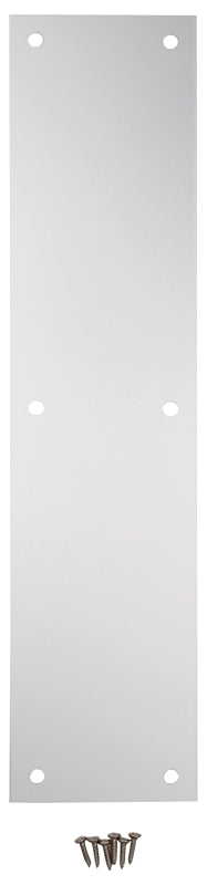 National Hardware N270-504 Push Plate, Nickel, Satin, 15 in L, 3-1/2 in W