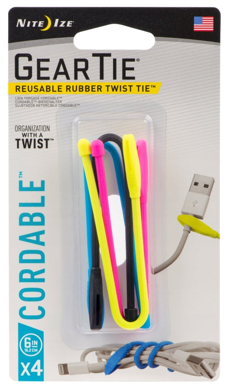 TWIST TIE ASSORTED 6IN