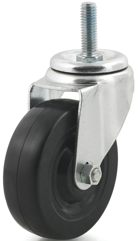 Dh Casters C-LM3T3RS Swivel Caster, 3 in Dia Wheel, 1-1/4 in W Wheel, Rubber Wheel, 220 lb