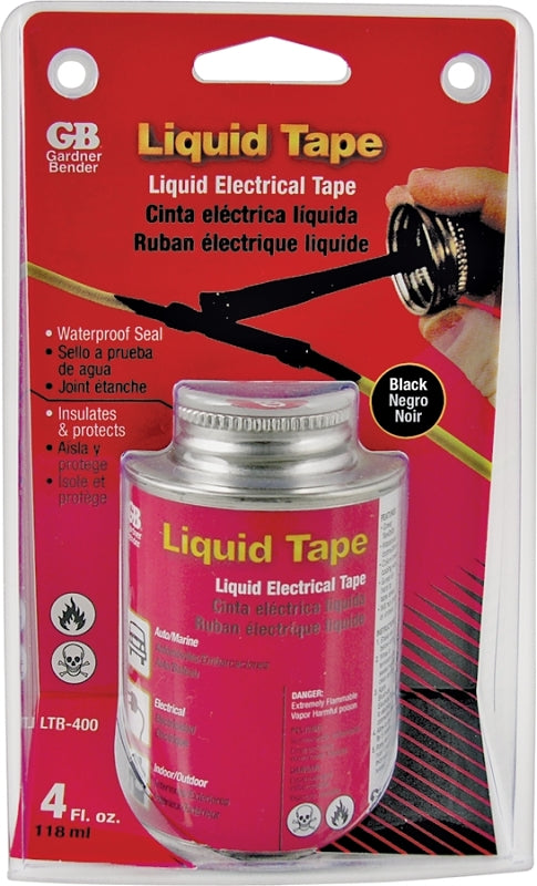 Gardner Bender LTB-400 Liquid Electrical Tape, Liquid, Black, 4 oz Bottle