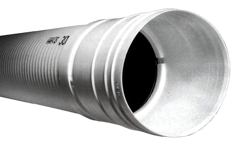 ADS 4550010 Triple-Wall Pipe, 4 in, 10 ft L, Bell x Spigot, White