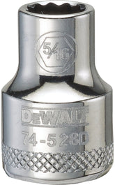 DeWALT DWMT74528OSP Hand Socket, 5/16 in Socket, 3/8 in Drive, 12-Point, Vanadium Steel, Polished Chrome