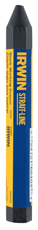 Irwin 66404 Permanent Lumber Crayon, Black, 1/2 in Dia, 4-1/2 in L