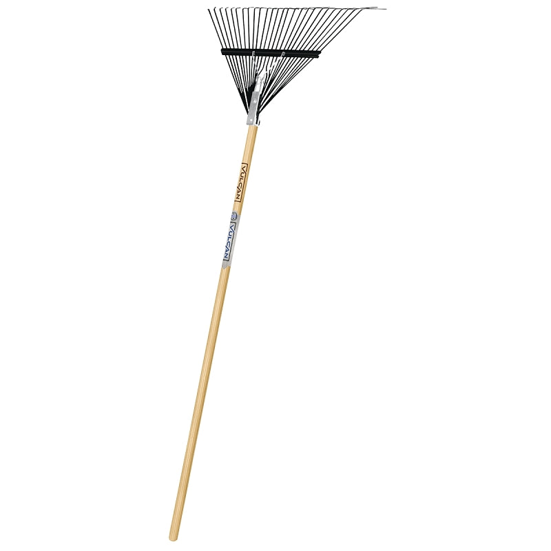 Vulcan 34561 Lawn/Leaf Rake, Steel Tine, 26 -Tine, Wood Handle, 54 in L Handle
