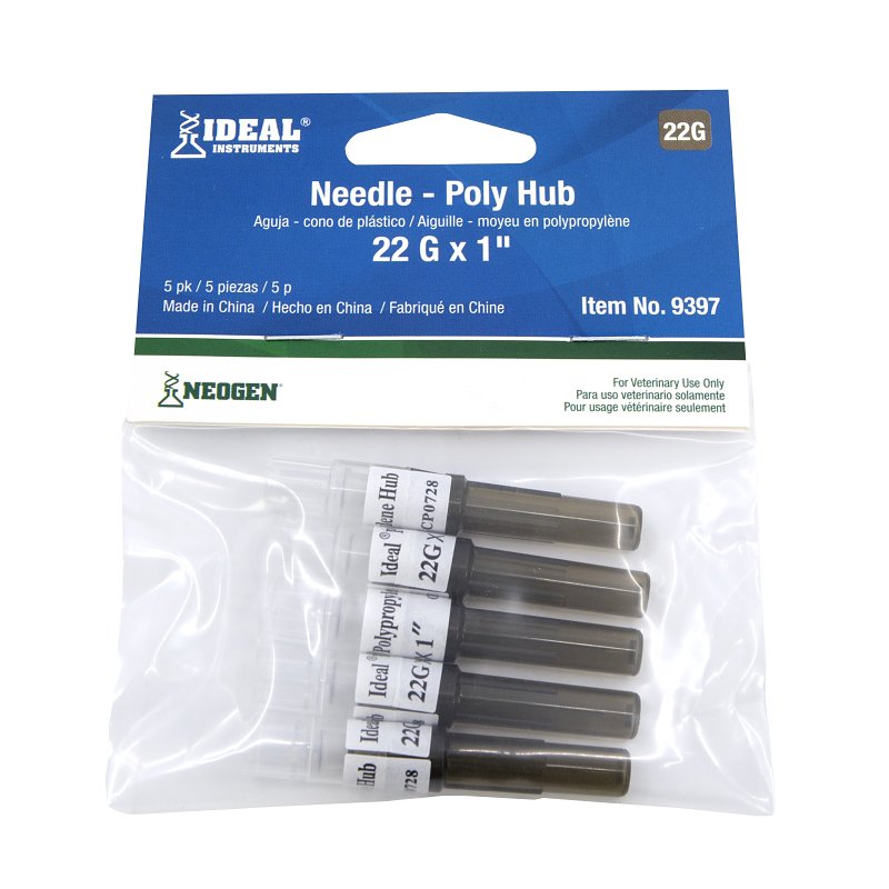 Neogen 9397 Needle, 22 ga, 1 in L, 5/PK