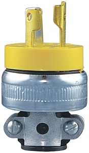 Arrow Hart 2473-BOX Locking Plug, 2 -Pole, 15 A, 125 V, Yellow