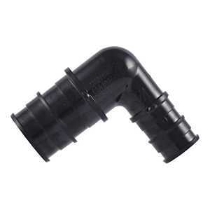 SharkBite UA274A5 Reducing Elbow, 3/4 x 1/2 in, Barb, 90 deg Angle, Acudel Polymer, Black, 150 to 160 psi Pressure