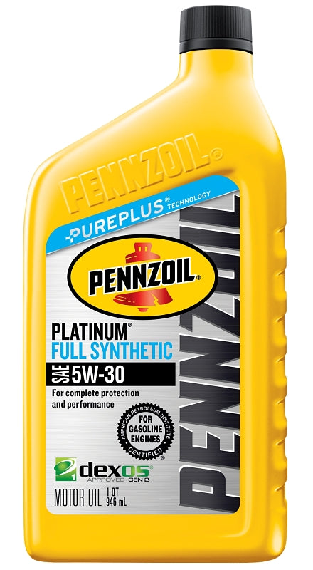 Pennzoil Platinum 550022689 Full Synthetic Motor Oil, 5W-30, 1 qt